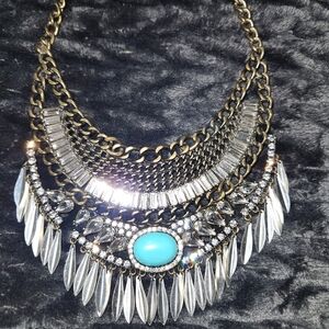 Park Lane Elegant Antique Gold and Silver Statement Necklace